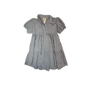 Bululu Babydoll Dress Women L XL Black White Gingham Puff Sleeve Tiered Cottagec